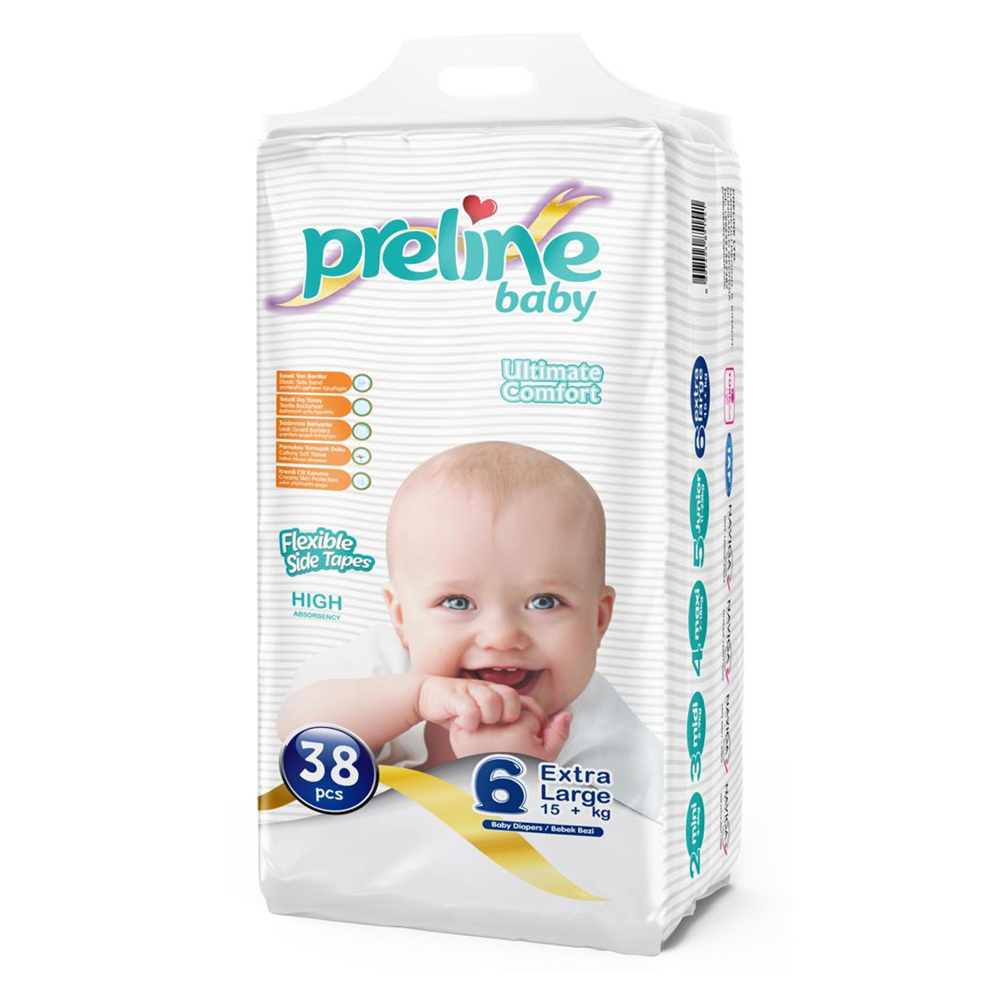 Preline Bebek Bezi 38 Adet XL