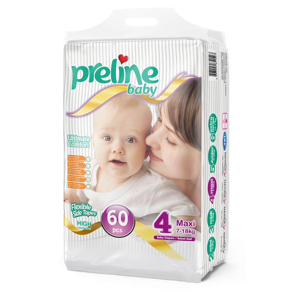 Preline Bebek Bezi 60 Adet 3 Maxi